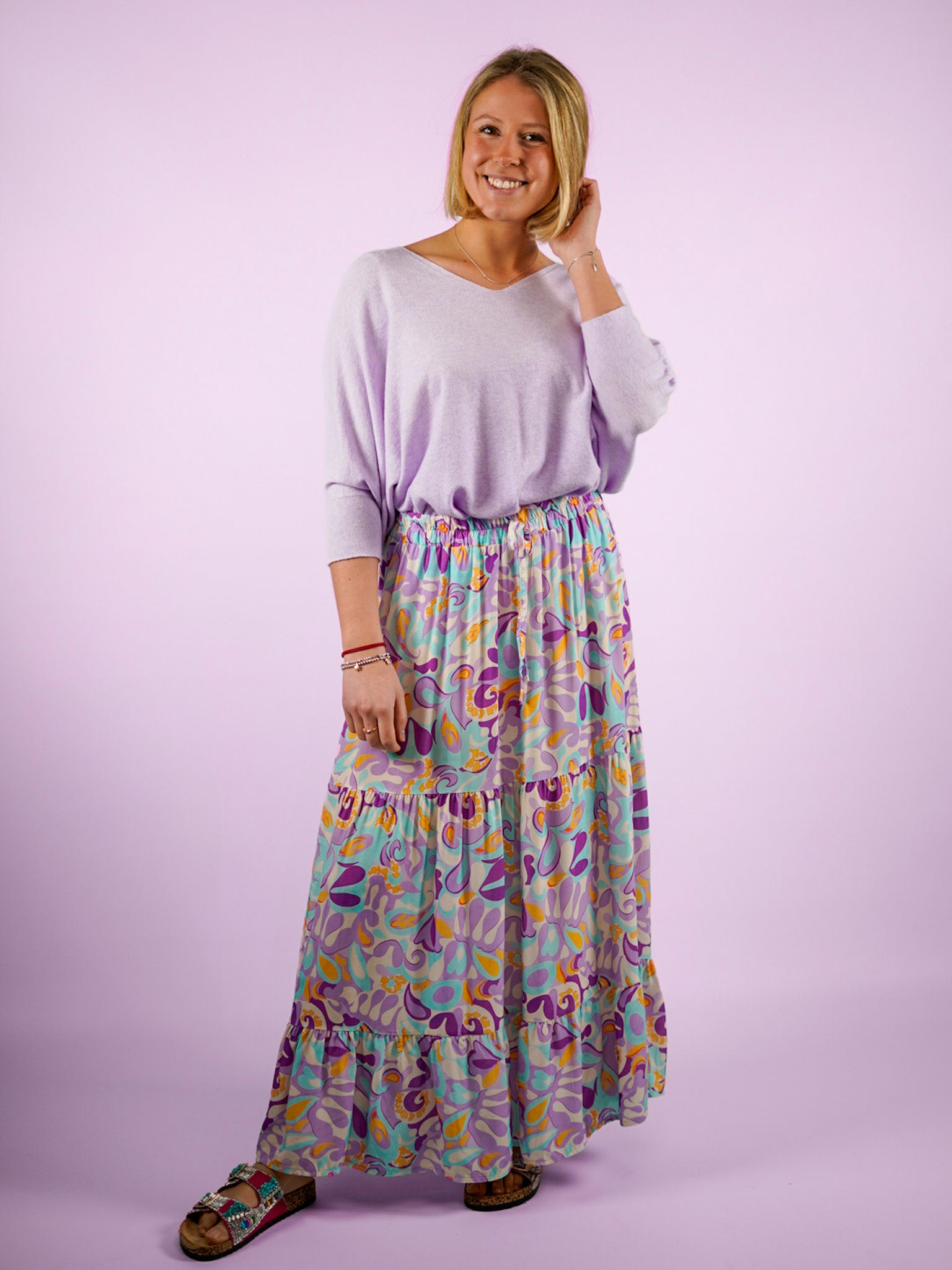Jupe mi-longue Sézane Multicolore taille 34 en Viscose - 61816528